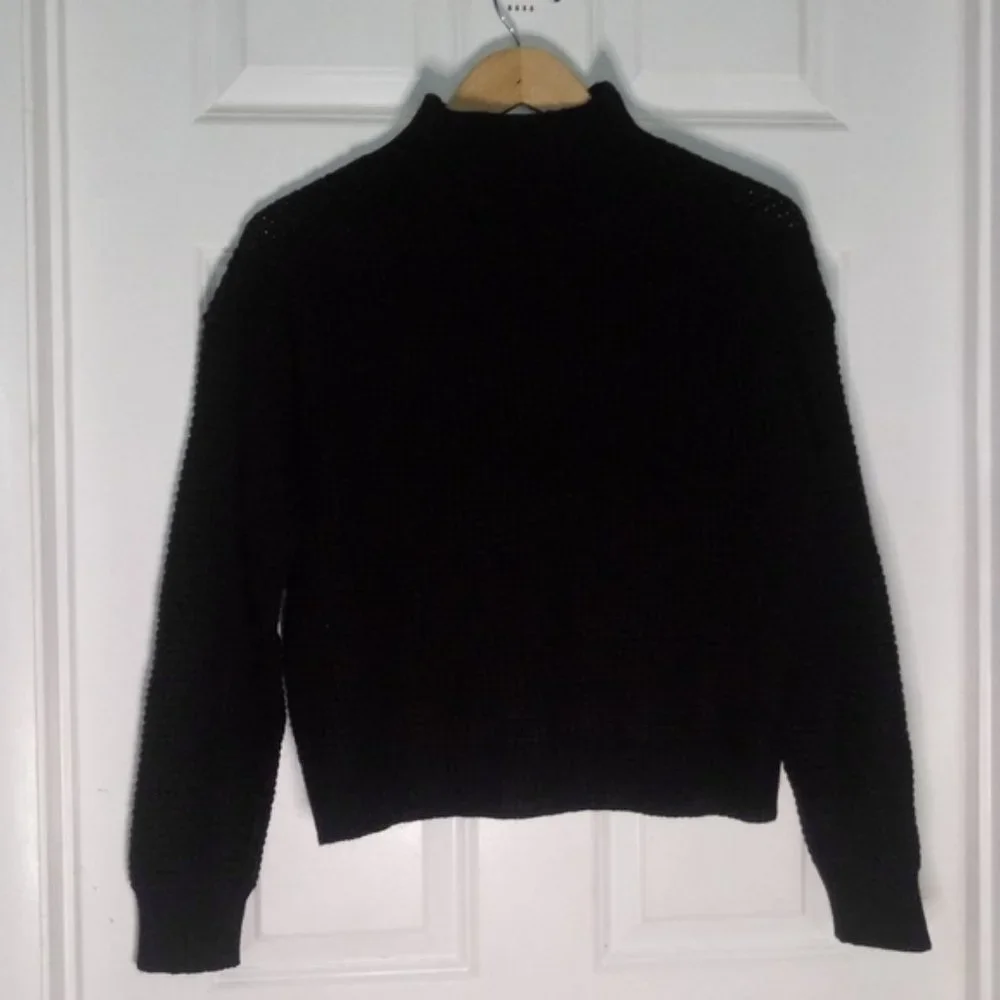 RDI Mock Neck Shaker Pullover Sweater Black Size S